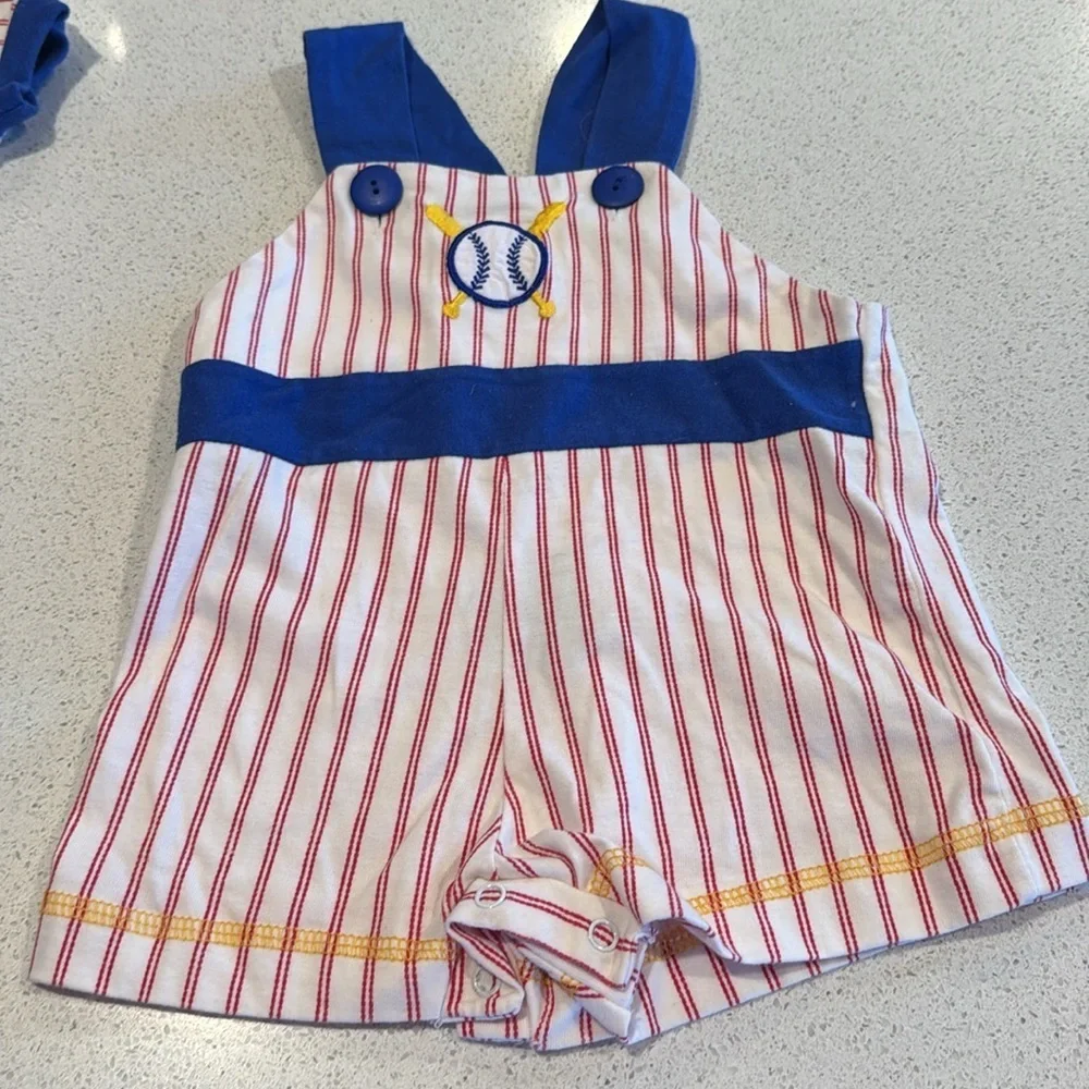 Vintage - Little by little baby 0-6 months baseball outfit - overalls and jacket